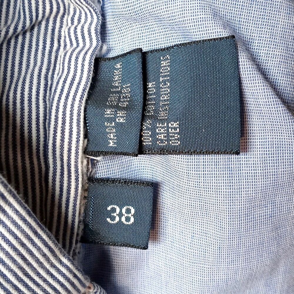 Polo Ralph Lauren Seersucker Pinstripe Shorts Size 38 Chino Preppy Blue - Picture 5 of 8